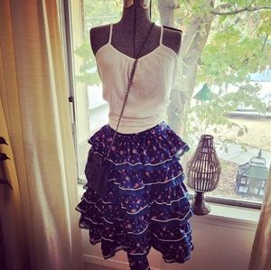 Vintage Midi ruffle skirt, handmade.